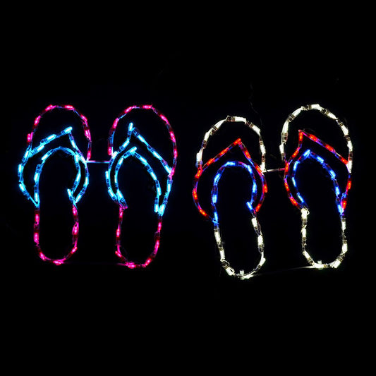 His and Hers Flip-Flops Beach Sandals LED Display