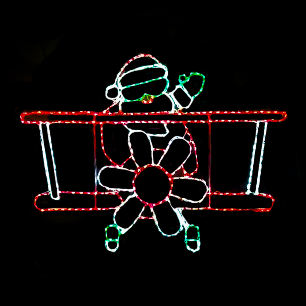 Animated Front Facing Santa Plane LED Display