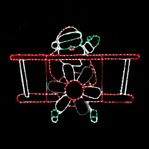 Animated Front Facing Santa Plane LED Display