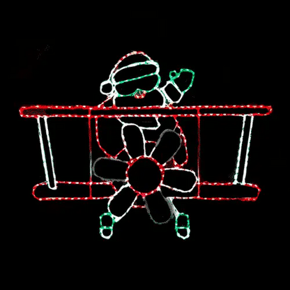 Animated Front Facing Santa Plane LED Display