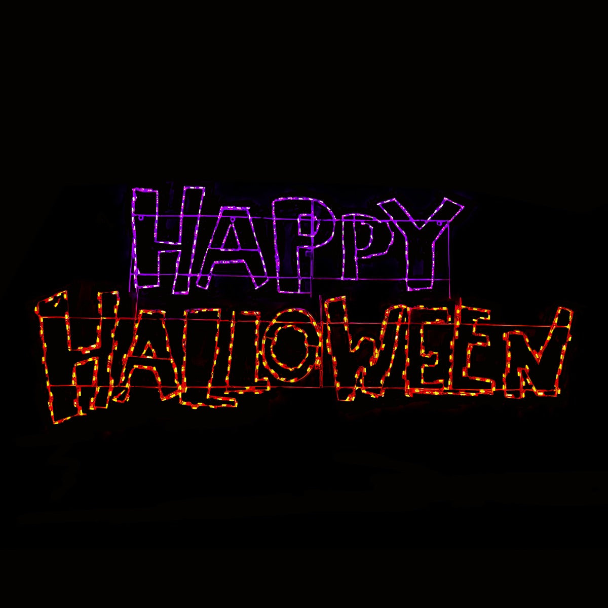 Happy Halloween LED Sign - Purple and Orange