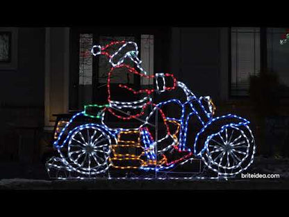 Santa Riding Motorcycle Animated LED Display (52")