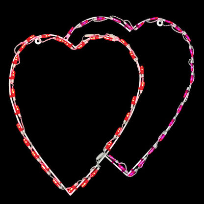 Double Heart LED Display - Red & Pink (29")