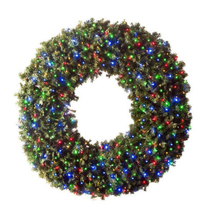 72" Sierra Fir Wreath with LED Concave Lights
