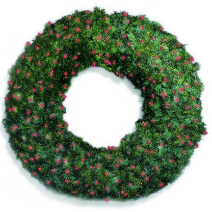 72" Sierra Fir Wreath with LED Concave Lights