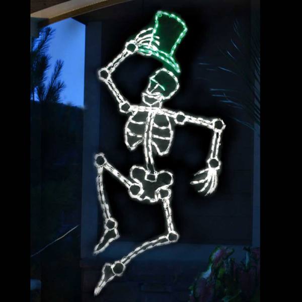 Dancing Skeleton with Green Hat LED Display (53")