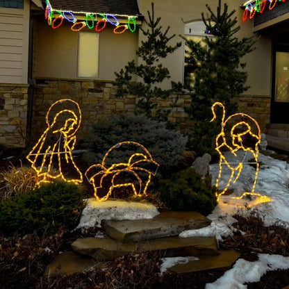 Baby Jesus with Mary and Joseph Nativity Scene LED Display - Warm White (39")