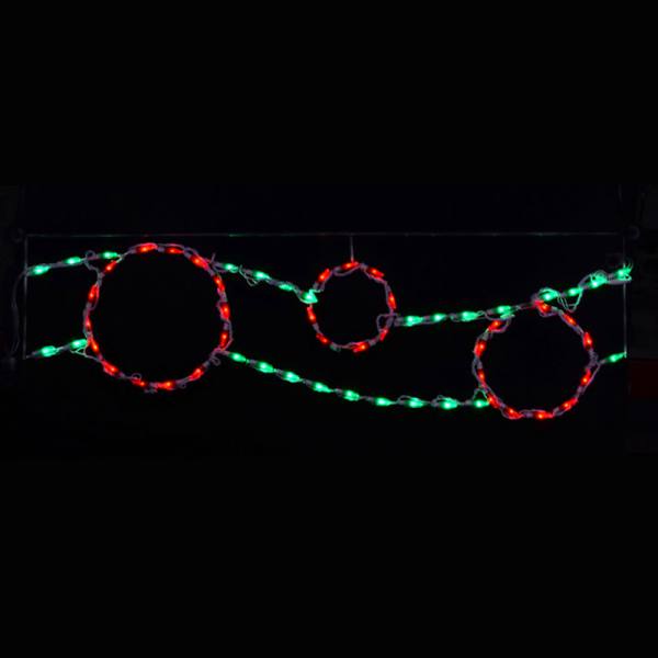 Ribbon Ornament Linkable - Red/Green (47")