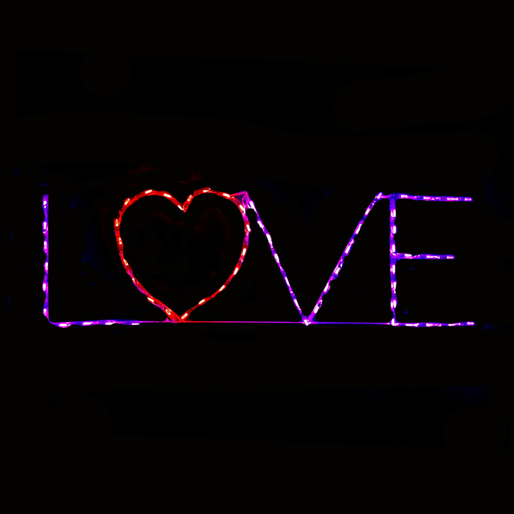 Valentines Day Love with Heart LED Display - Purple