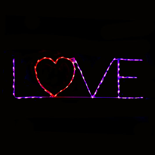Valentines Day Love with Heart LED Display - Purple