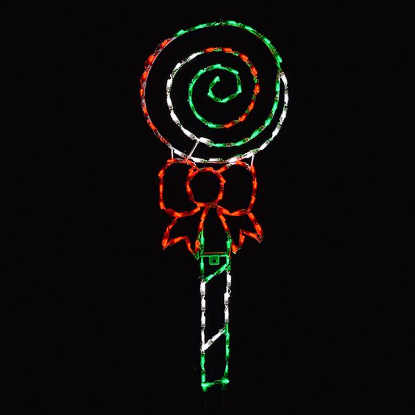 Lollipop Swirl LED Display - Red Green and White