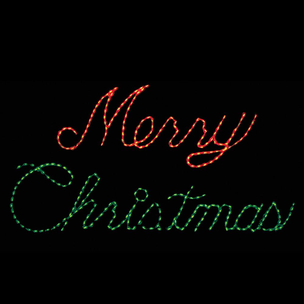 Merry Christmas LED Sign - Red/Green (56")
