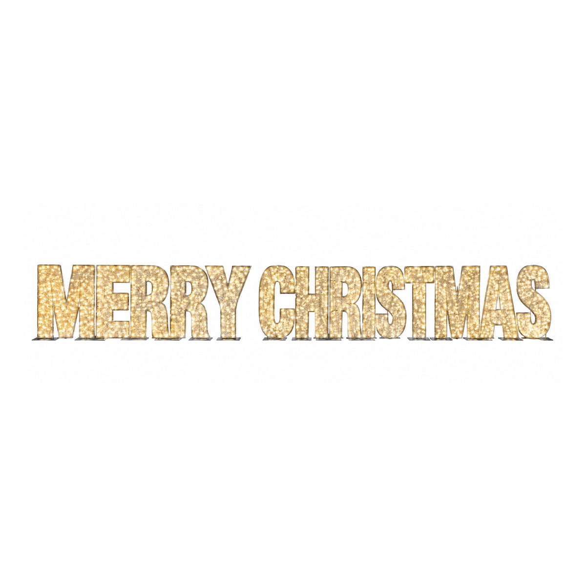 Merry Christmas PVC Mesh 3D Display - Gold