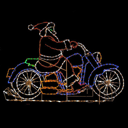 Santa Riding Motorcycle Animated LED Display (52")