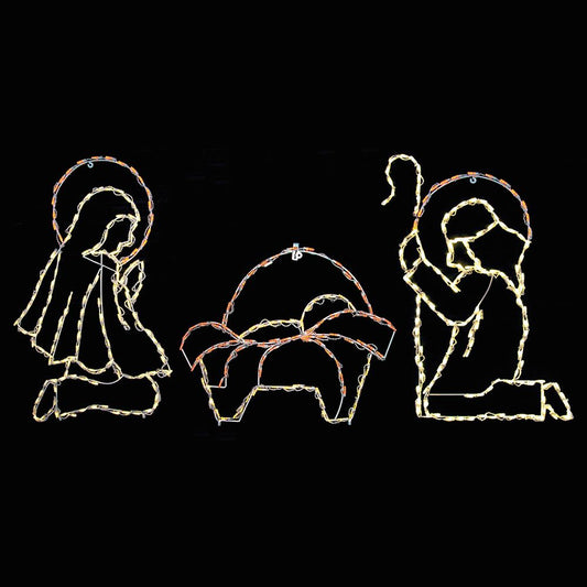 Baby Jesus with Mary and Joseph Nativity Scene LED Display - Warm White (39")