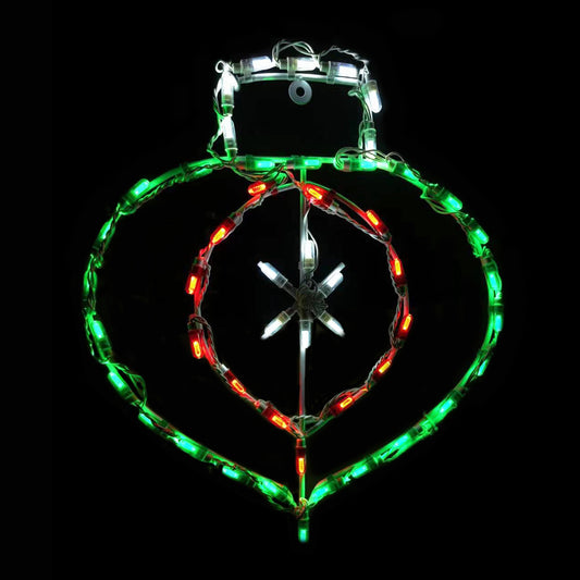 Hanging Onion Ornament LED Display - Red & Green