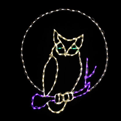 Owl on Tree Branch Halloween LED Display