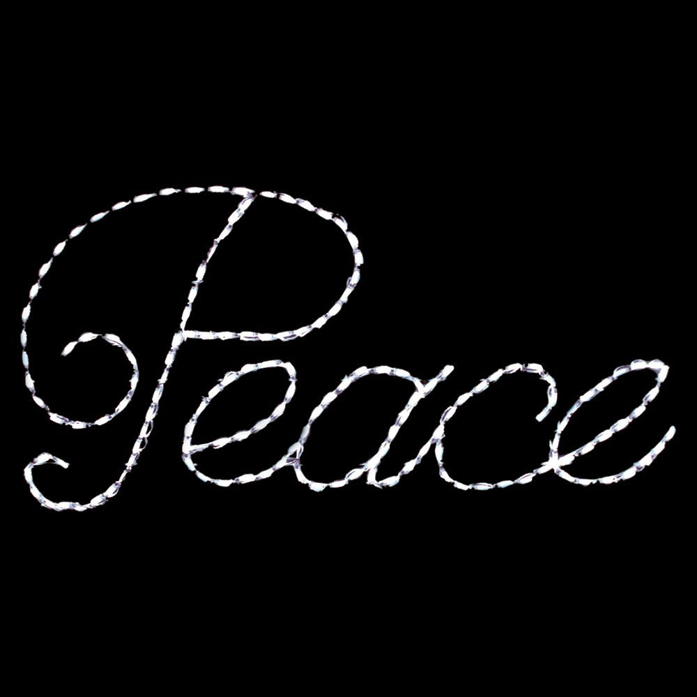 Peace LED Sign - White (52")