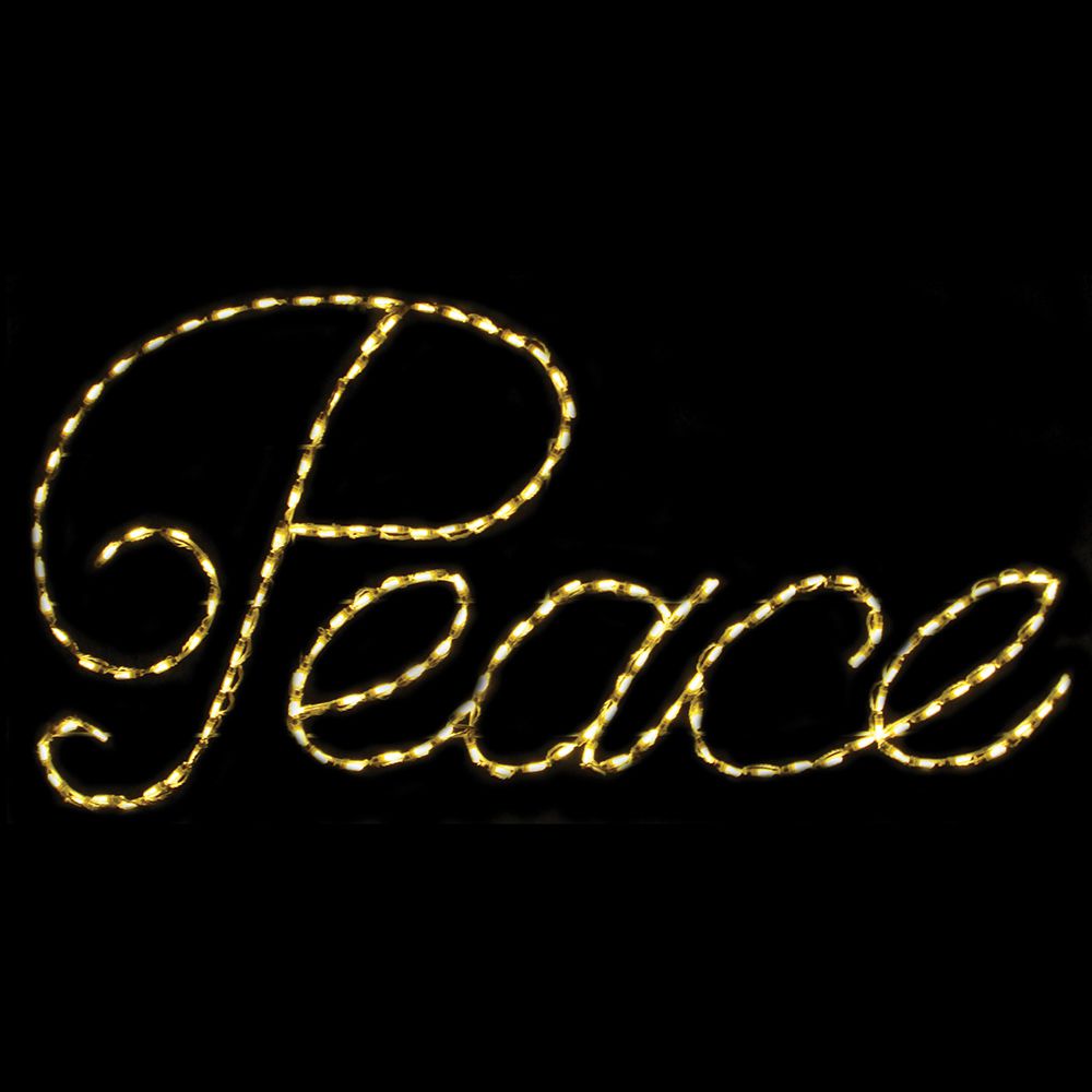 Peace LED Sign - Warm White (66")