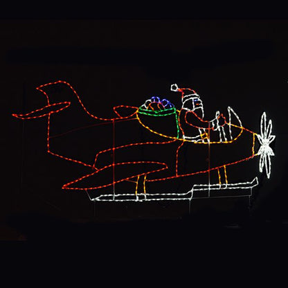 Santa Flying an Airplane Animated LED Display