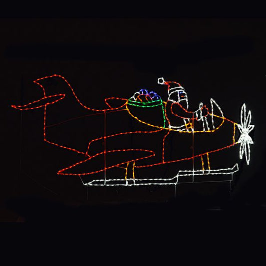 Santa Flying an Airplane Animated LED Display