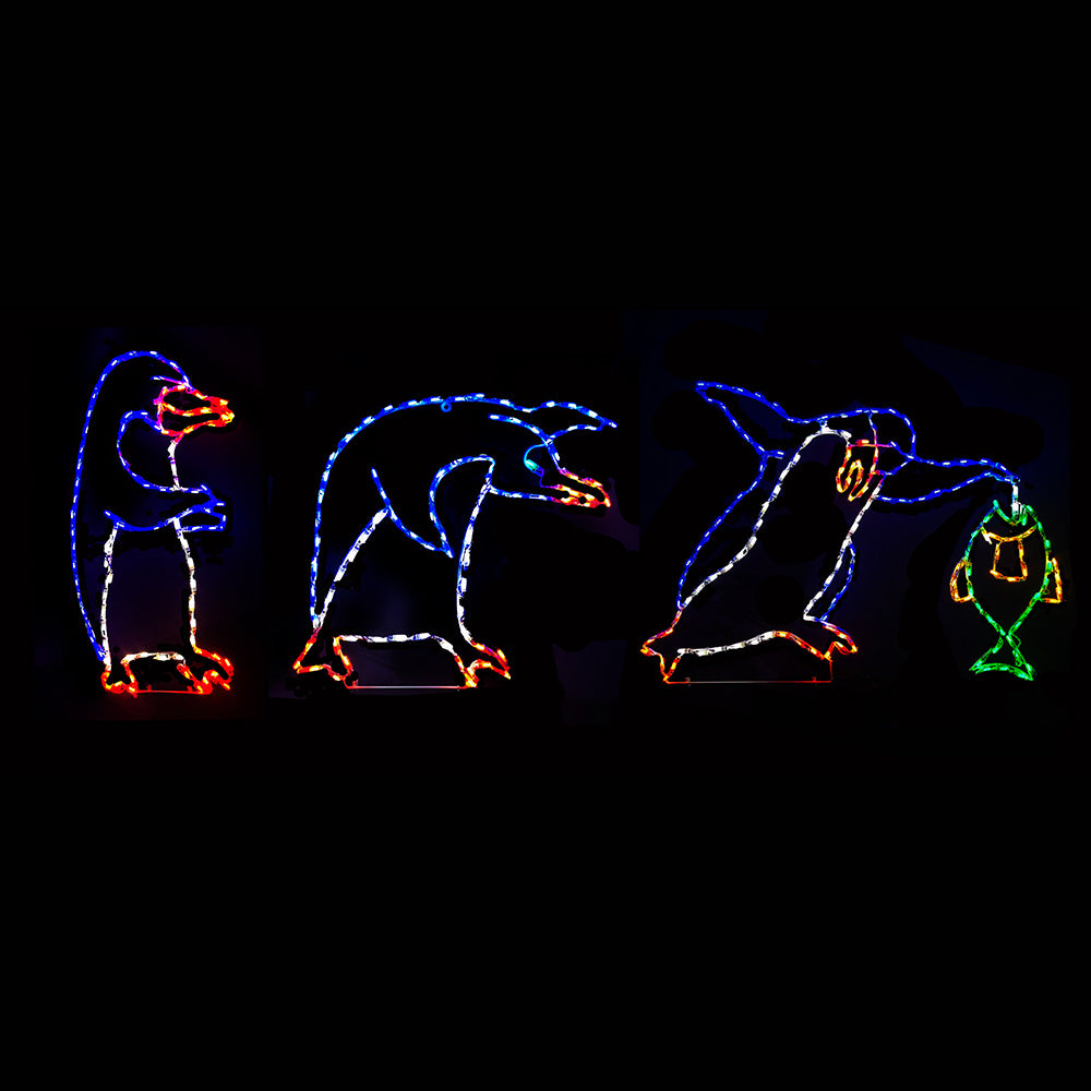 Fishing Penguin Set Animated LED Display