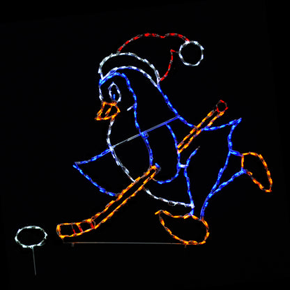 Hockey Penguin w/ Puck (Left Facing) Animated LED Display (52")