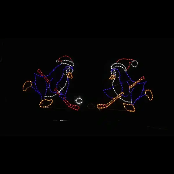 Hockey Penguin w/ Puck (Left Facing) Animated LED Display