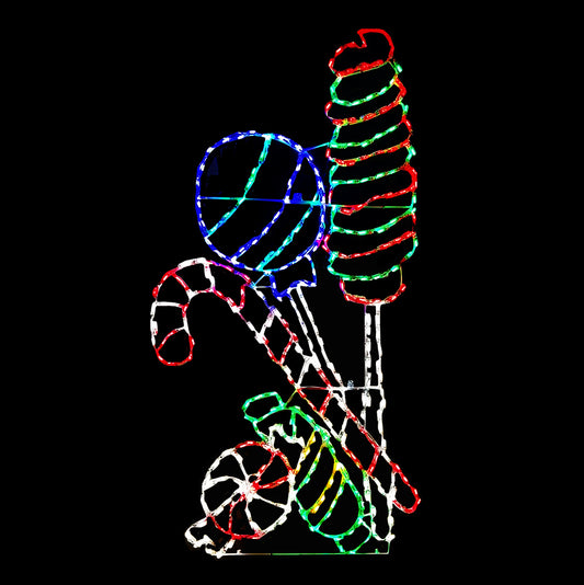 Candy Cane Cluster LED Display