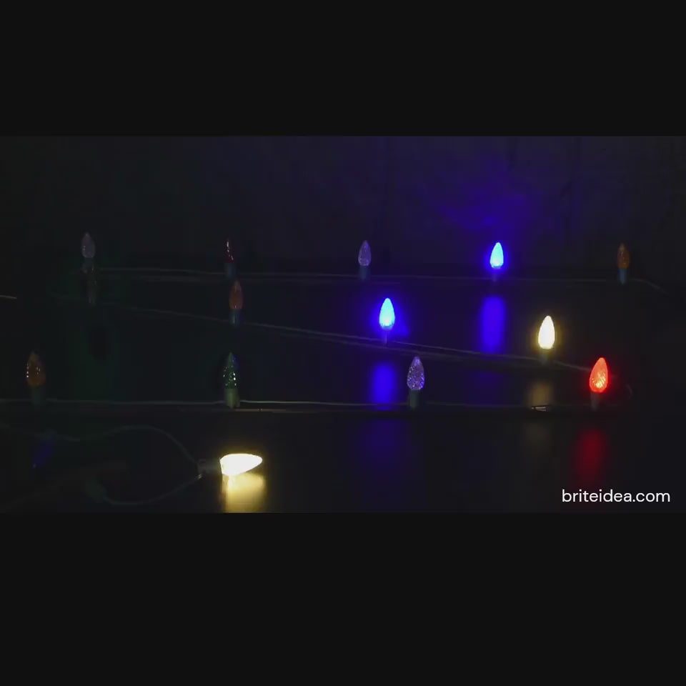 LED C9 Faceted Twinkle Bulb string - square video