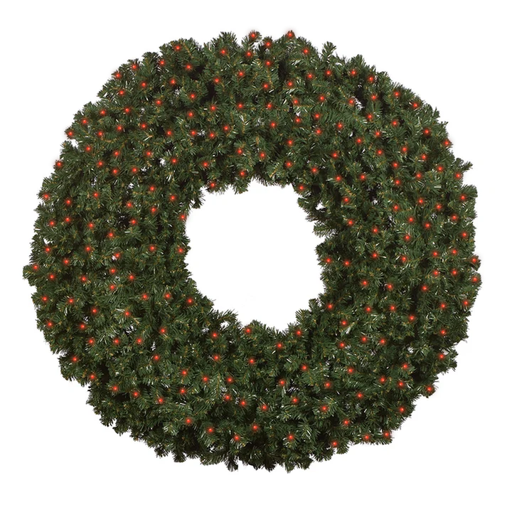 60" Sierra Fir Wreath with LED Concave Lights
