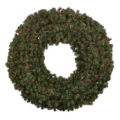 60" Sierra Fir Wreath with LED Concave Lights