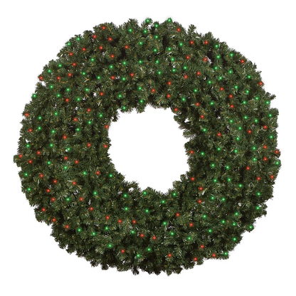 60" Sierra Fir Wreath with LED Concave Lights