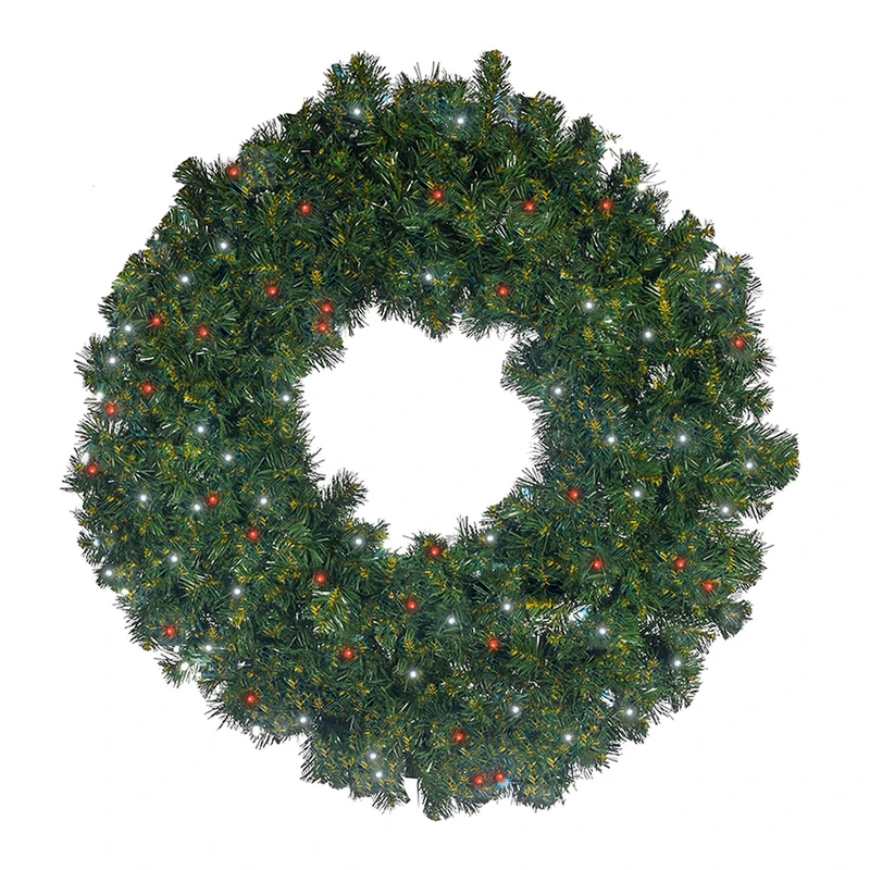 36" Sierra Fir Wreath with LED Concave Lights