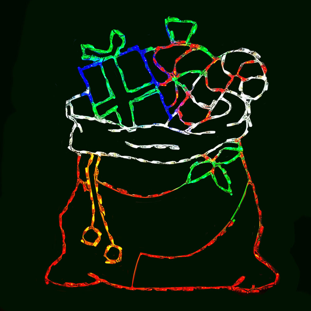Santa Bag with Gifts LED Display