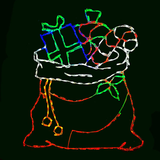 Santa Bag with Gifts LED Display