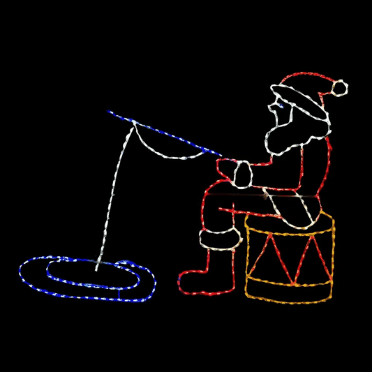 Santa Fishing Animated LED Display