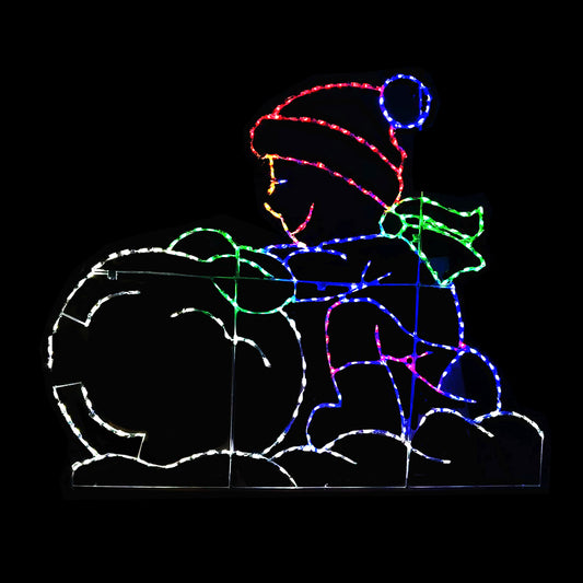 Boy Rolling Snow Ball LED Display