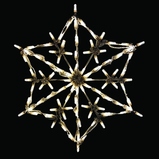Hexagon Snowflake LED Display - Warm White (30")