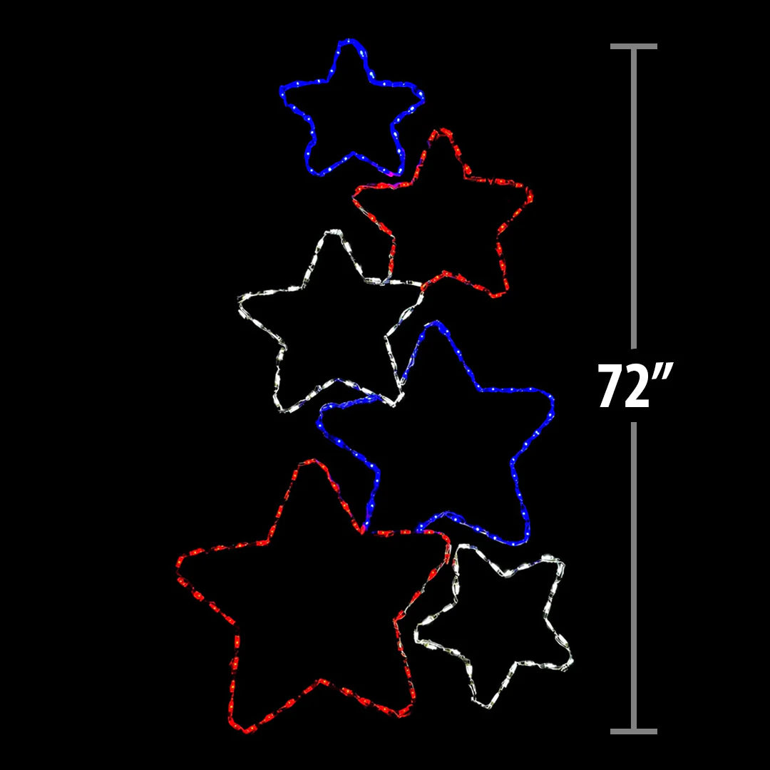 Stacked Stars Red/White/Blue LED Display