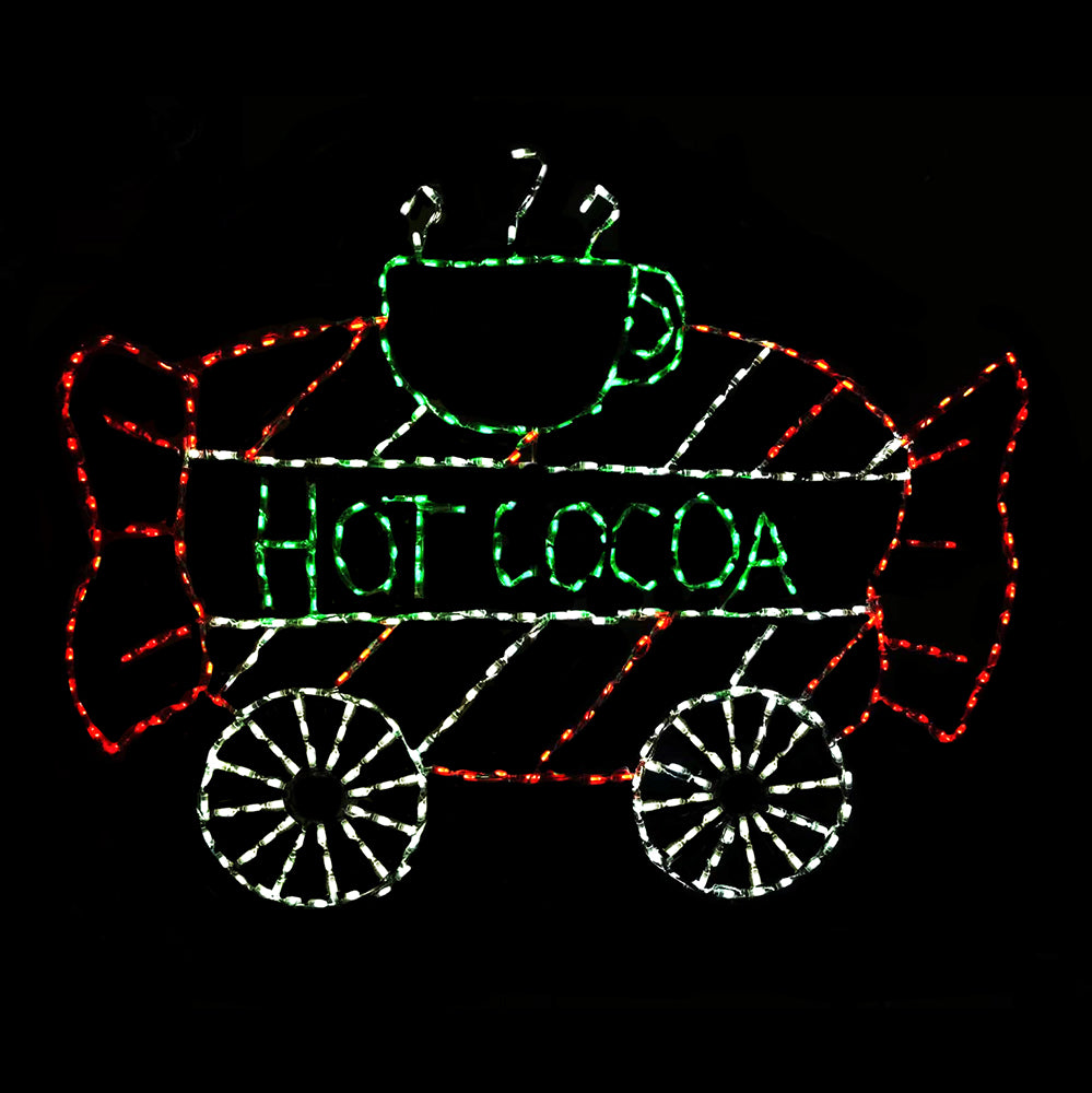 Hot Cocoa Train Car Animated LED Display