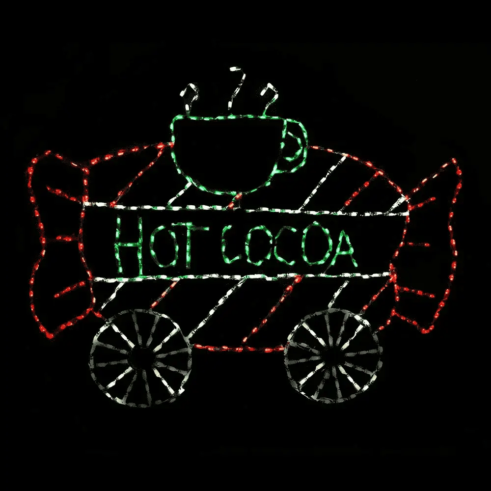 Hot Cocoa Train Car Animated LED Display