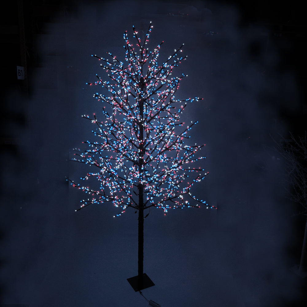 LED 12' Linden Tree, Brown Trunk, RGB Lights - App Controlled