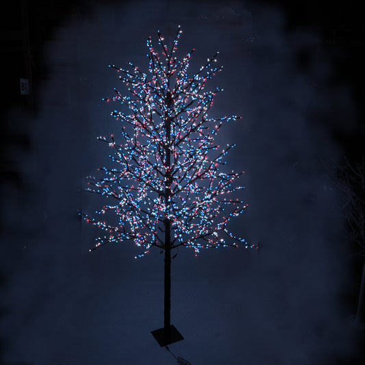 LED 12' Linden Tree, Brown Trunk, RGB Lights - App Controlled