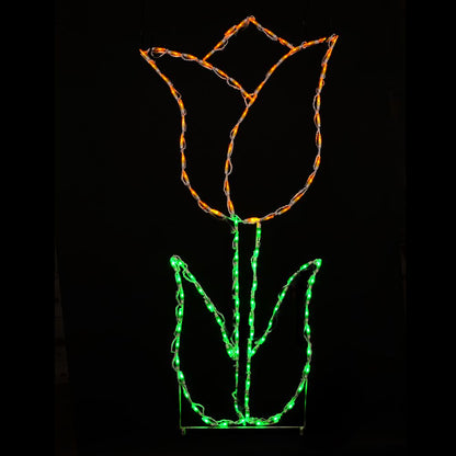 Tulip Flower LED Display - Yellow (53")