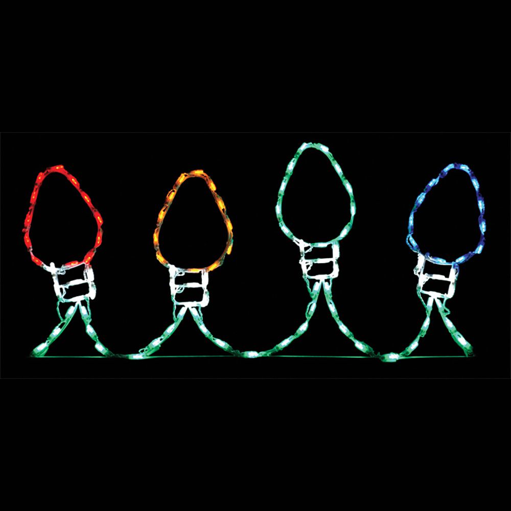 Set of 4 Giant Christmas Bulbs LED Display (48" x 32")