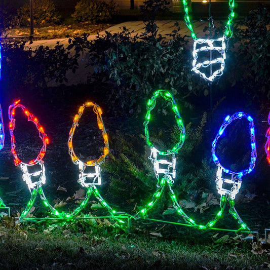 Set of 4 Giant Christmas Bulbs LED Display (48" x 32")