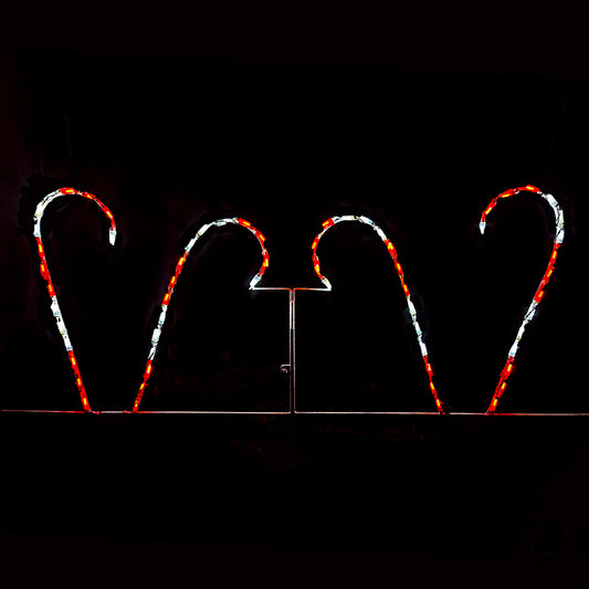 Set of 4 Candy Canes LED Display (29" x 65")