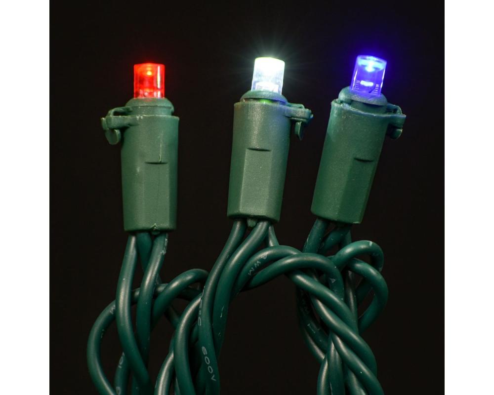 Red White and Blue LED String Lights