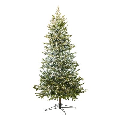 7.5' Flocked Norway Spruced Tree with LED White Lights